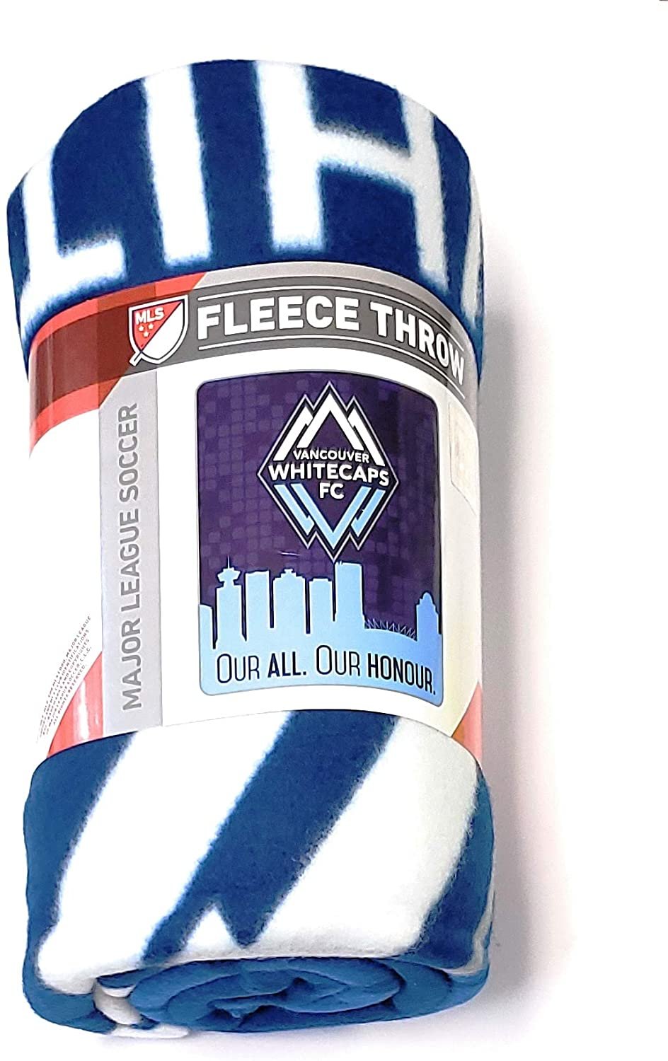 Vancouver Whitecaps FC Throw Blanket, Soft Fleece, 50x60 Inch, Lightweight, Skyline Design, MLS Soccer