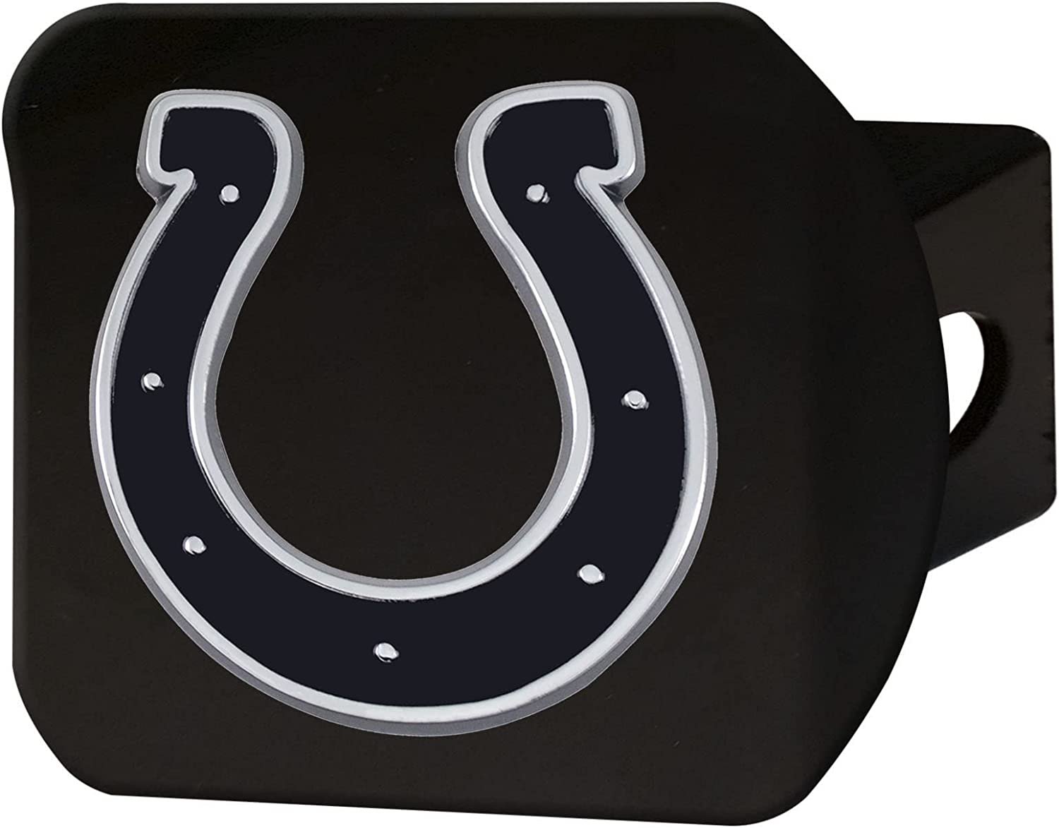 Indianapolis Colts Solid Metal Hitch Cover, Black, 2" Square Type III Hitch Cover