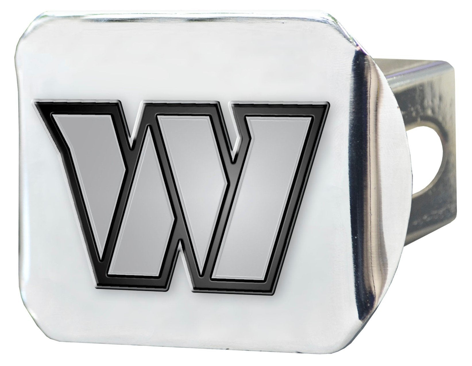 Washington Commanders Solid Metal Hitch Cover with Chrome Metal Emblem 2 Inch Square Type III