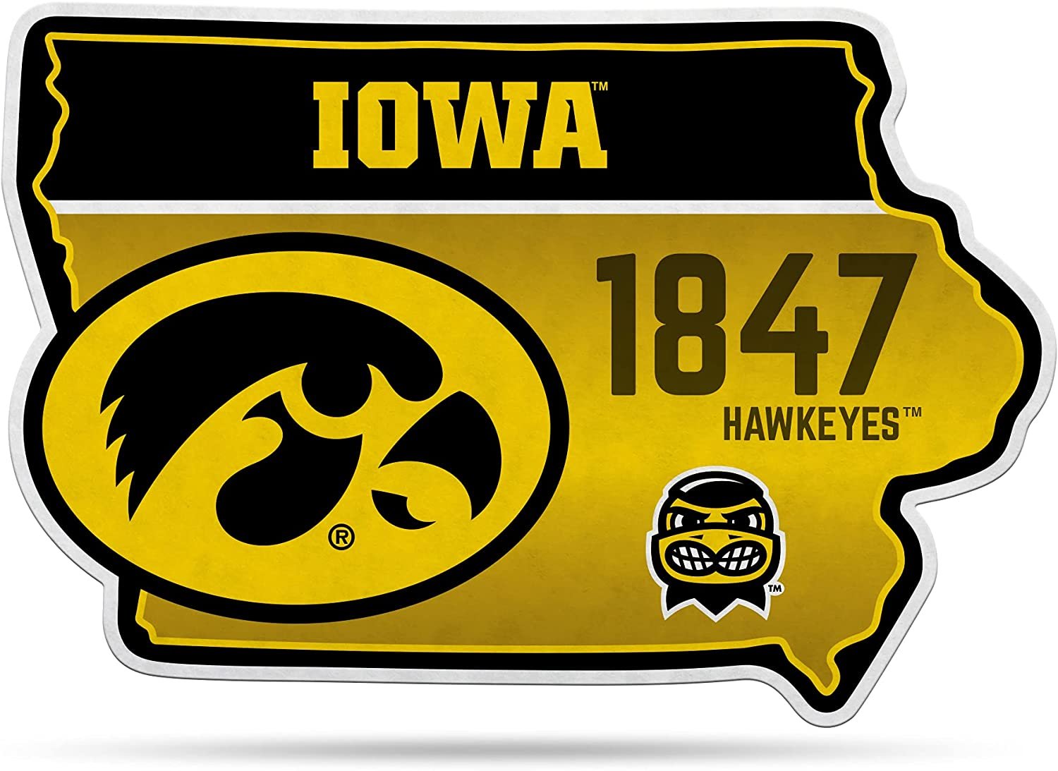 Iowa Hawkeyes 18" Felt State Shape Pennant - Home/Bedroom/Man Cave Décor