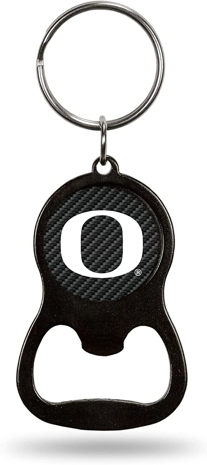 University of Oregon Ducks Premium Solid Metal Keychain Bottle Opener, Carbon Fiber Design