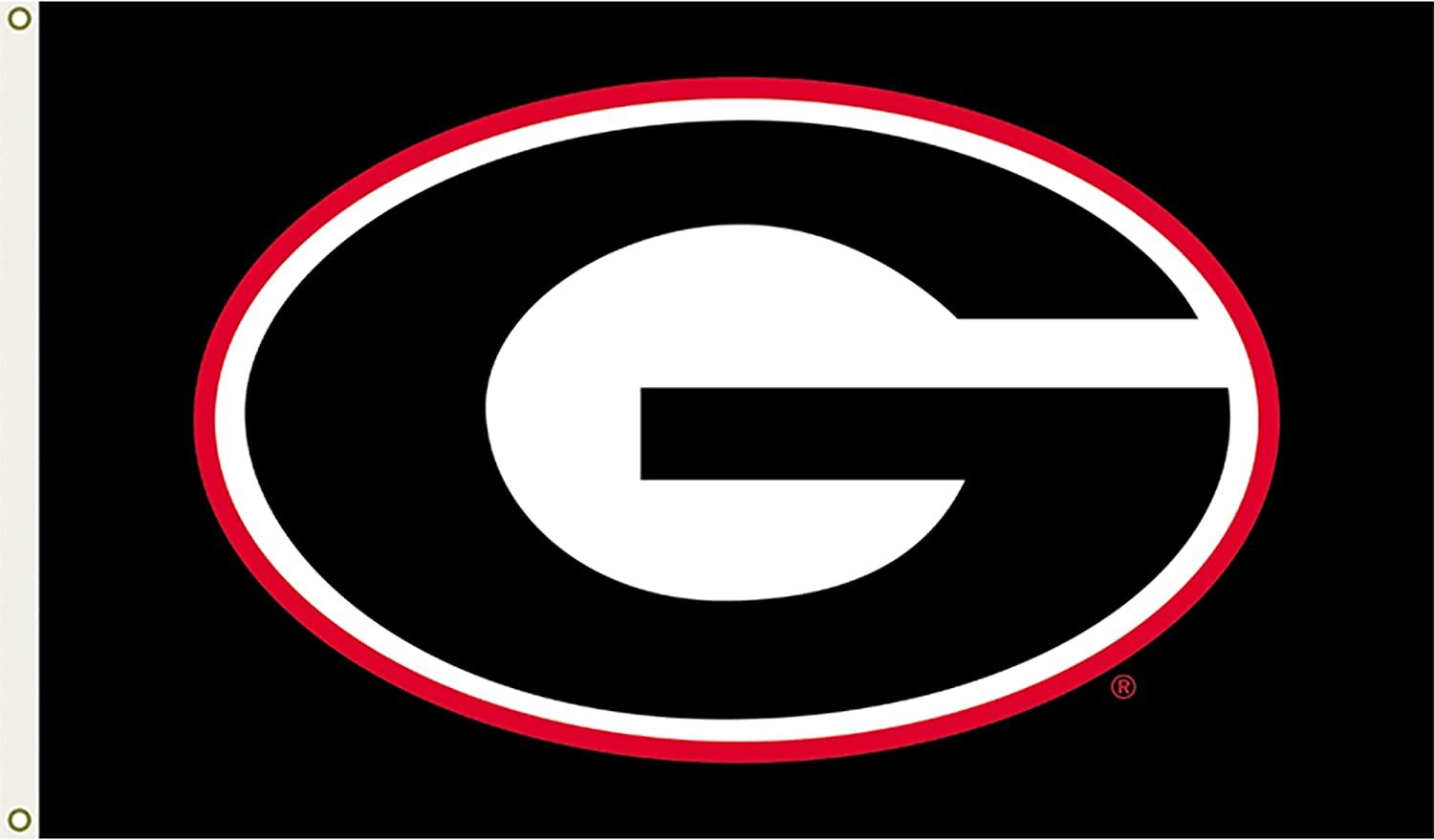 University of Georgia Bulldogs Premium 3x5 Feet Flag Banner, Black Design, Metal Grommets, Outdoor Use, Single Sided