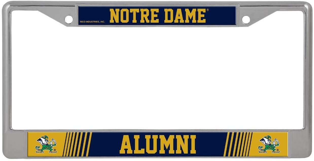 University of Notre Dame Irish Alumni Metal License License Plate Frame Chrome Tag Cover, 12x6 Inch
