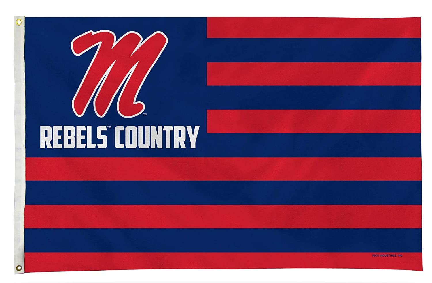 University of Mississippi Ole Miss Rebels Premium 3x5 Feet Flag Banner, Country Design, Metal Grommets, Outdoor Use, Single Sided