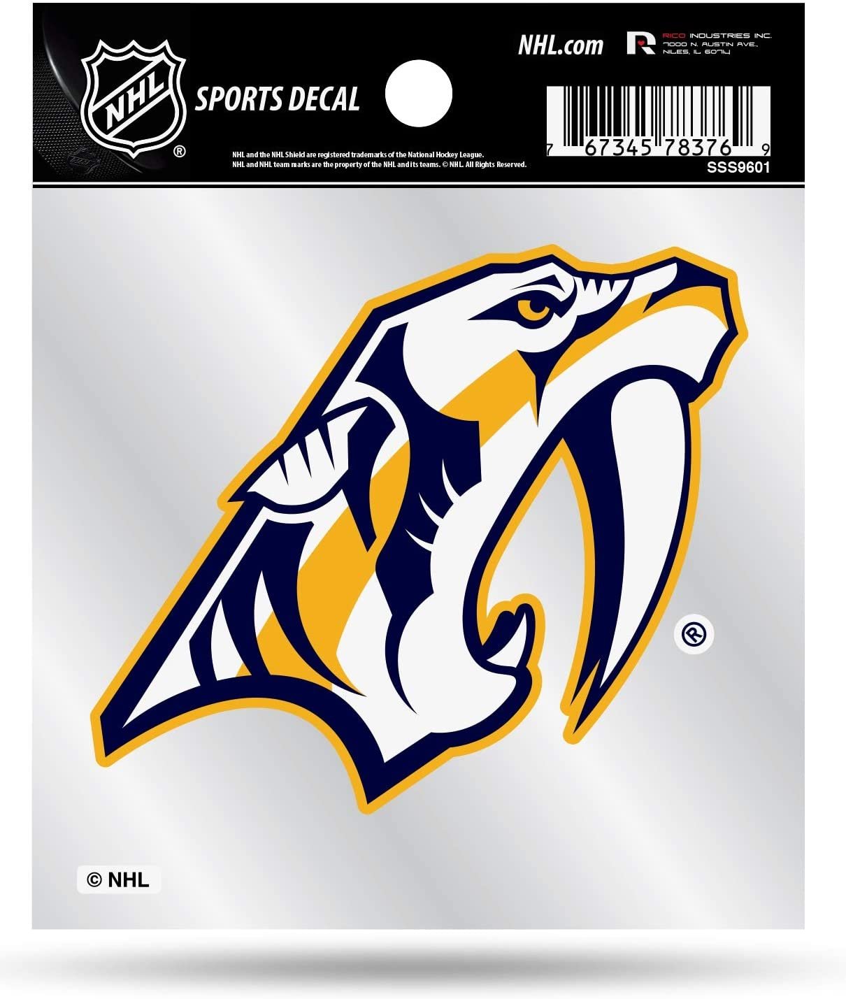 Nashville Predators 4x4 Decal Sticker Primary Logo Premium with Clear Backing Flat Vinyl Auto Home Hockey