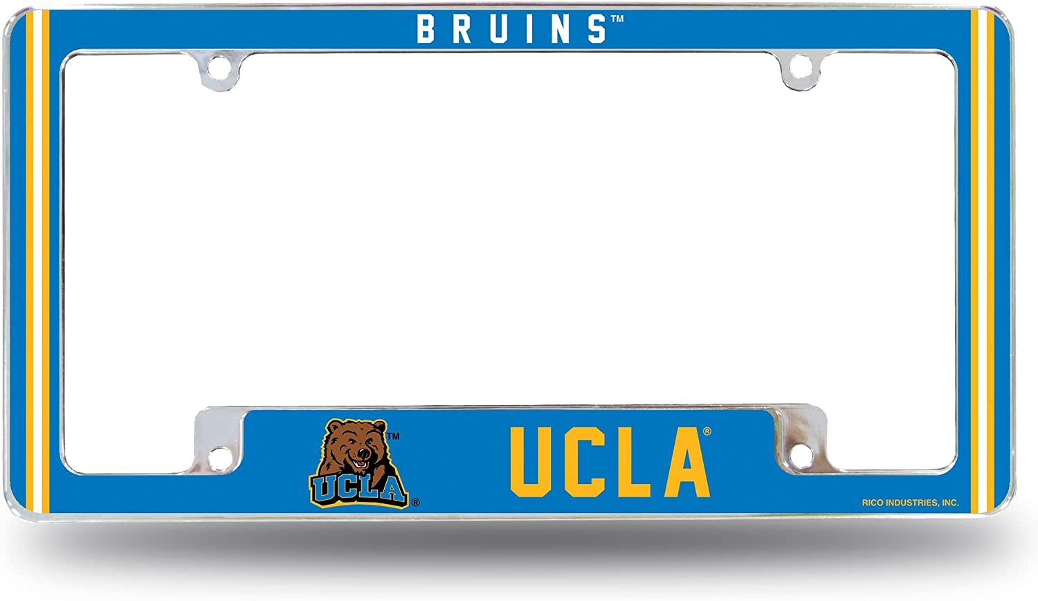 University of California Los Angeles Bruins UCLA Metal License Plate Frame Chrome Tag Cover Alternate Design 6x12 Inch