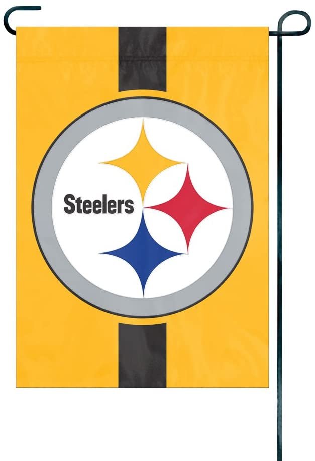 Pittsburgh Steelers Premium Garden Flag Banner Applique Embroidered Yellow Design 12.5x18 Inch