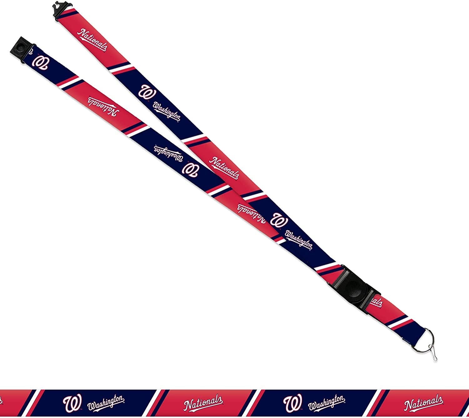 Washington Nationals Lanyard Keychain Double Sided 18 Inch Button Clip Safety Breakaway