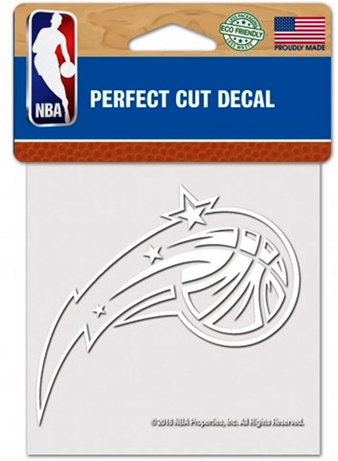 Orlando Magic 4x4 Inch Die Cut Decal Sticker, White Logo, Clear Backing