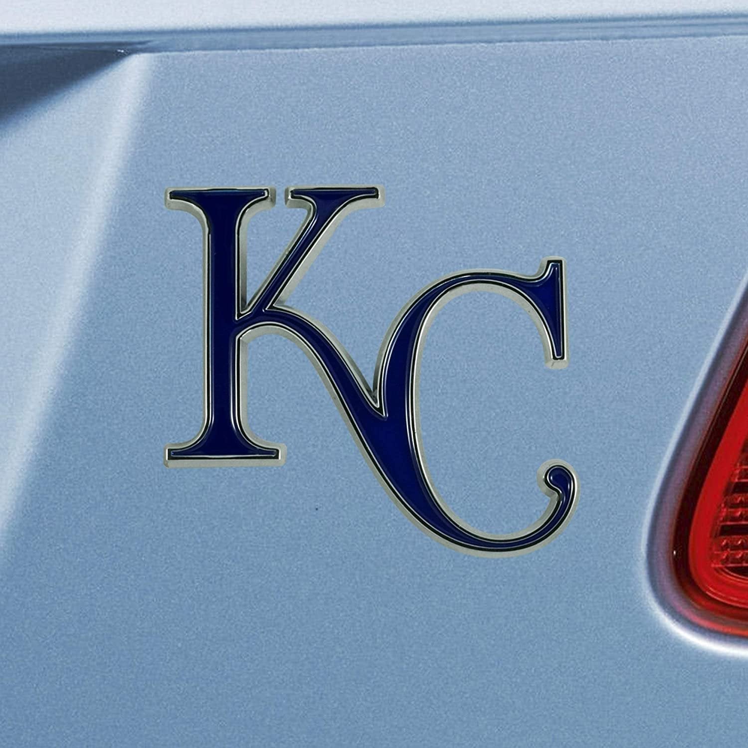 Kansas City Royals Solid Metal Color Auto Emblem Raised Decal Adhesive Tape Backing