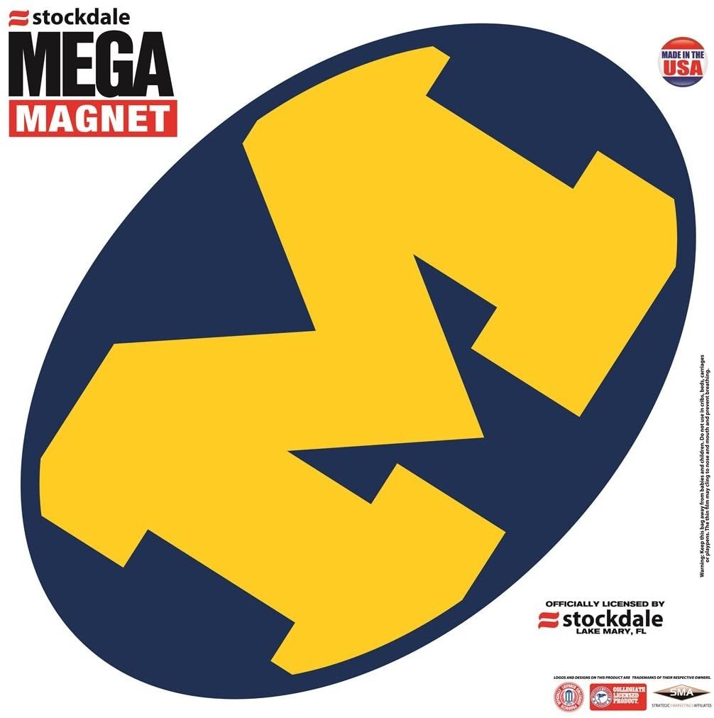 Michigan Wolverines University of 12 Inch Magnet Mega Logo Design Oval