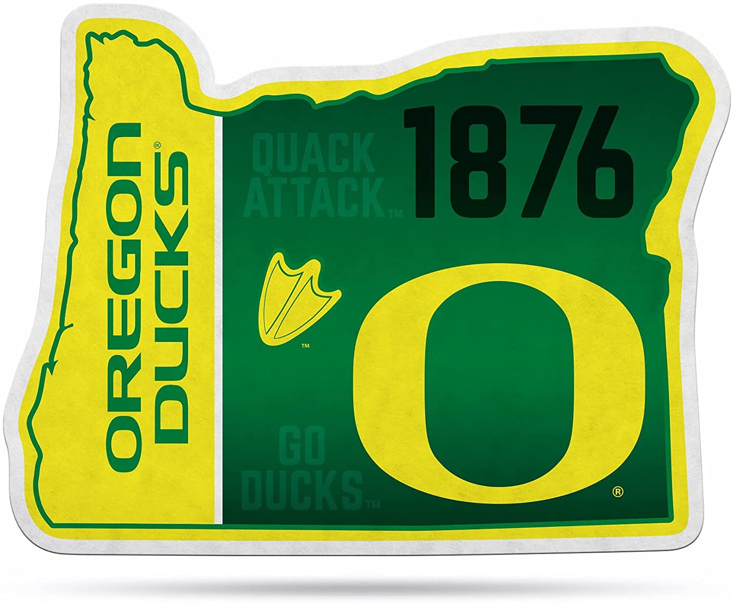 Oregon Ducks Pennant State Shape 18 Inch Soft Felt University of