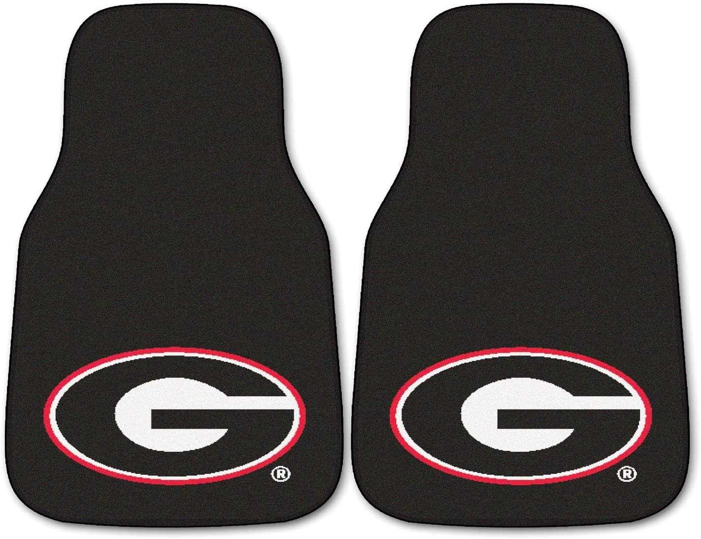 University of Georgia Bulldogs Front Floor Mats, Carpet Car Set, 18x27 Inch, Nylon, Set of 2