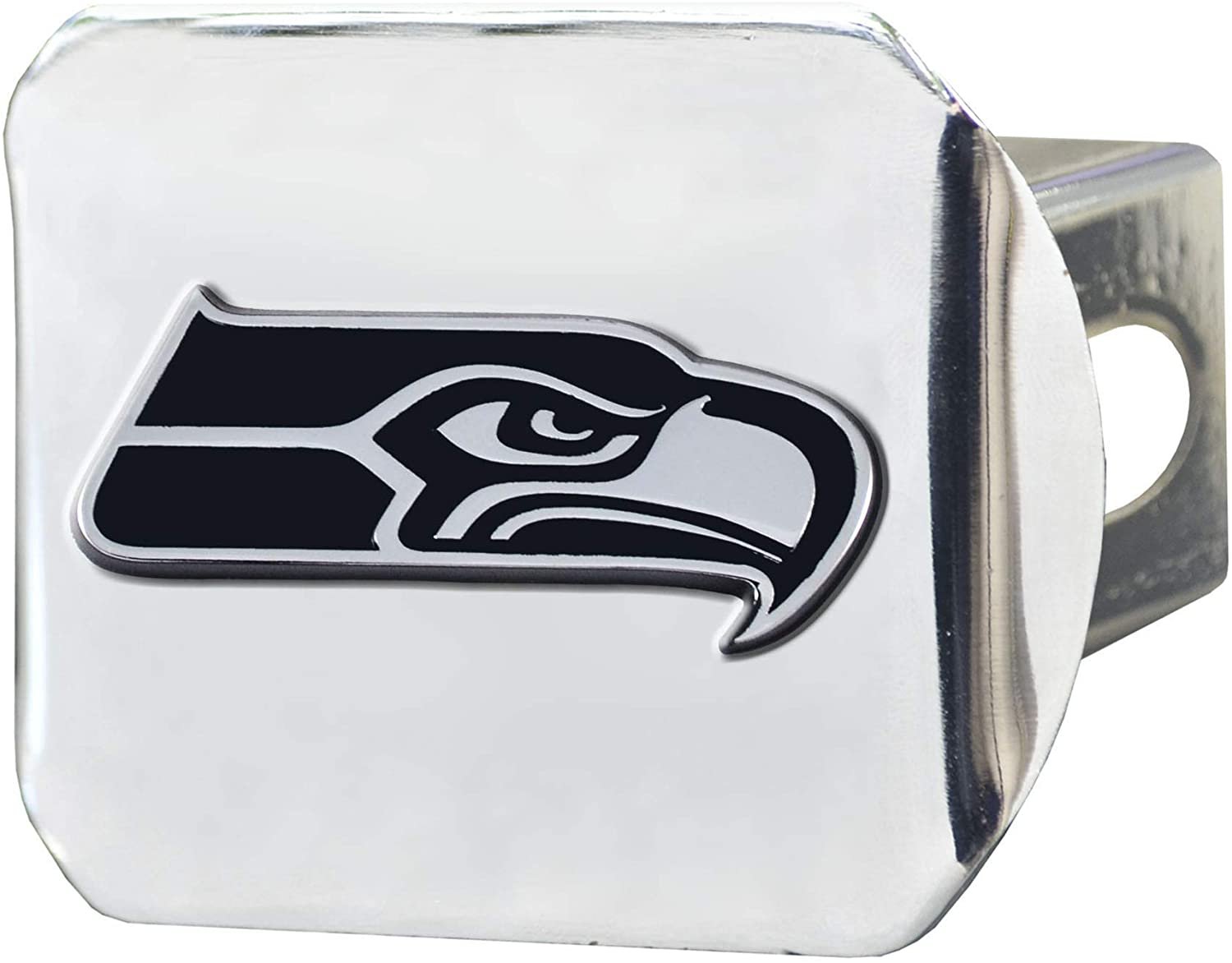 Seattle Seahawks Hitch Cover Solid Metal with Raised Chrome Metal Emblem 2" Square Type III
