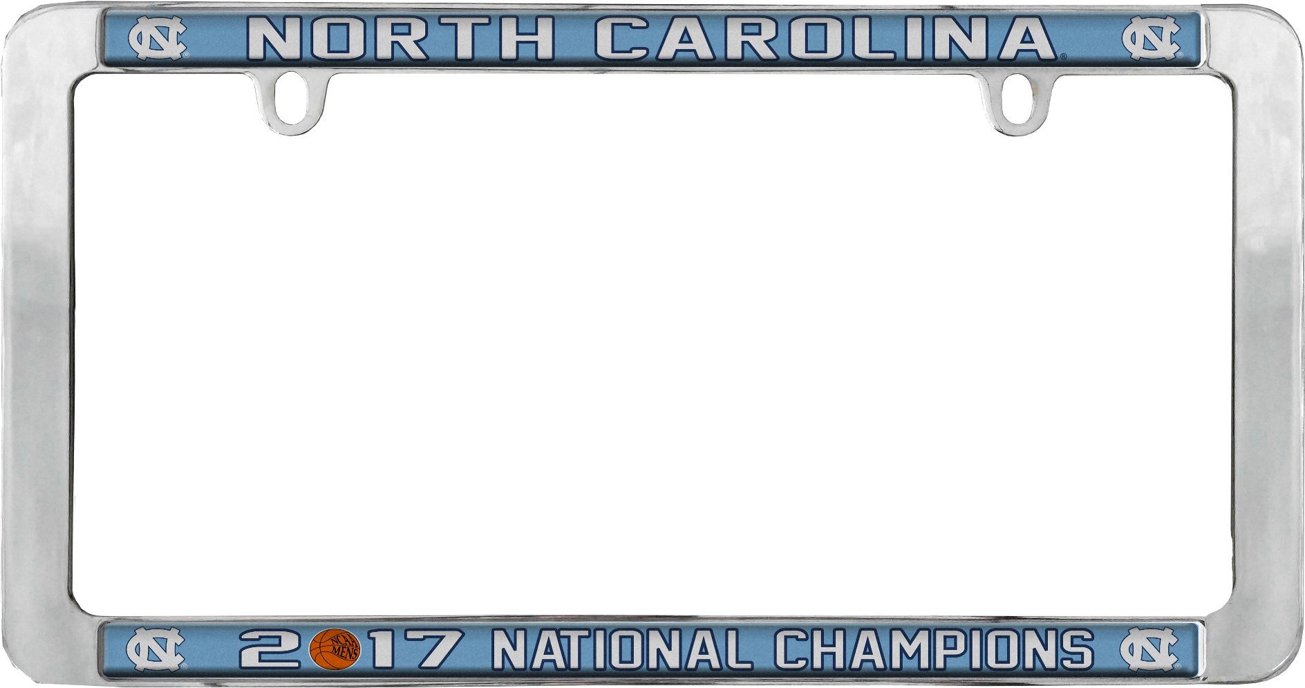 University of North Carolina Tar Heels 2017 Champions License Plate Frame Tag Cover, Laser Mirrored Inserts, 12x6 Inch