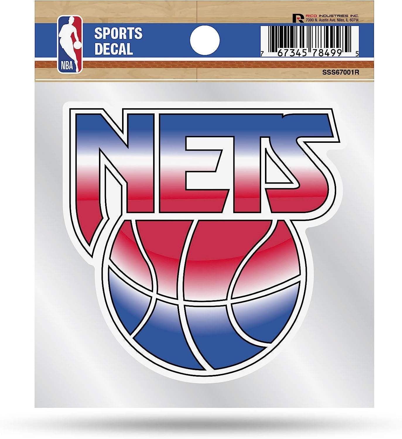 Brooklyn Nets 4x4 Inch Die Cut Decal Sticker, Retro Logo, Clear Backing