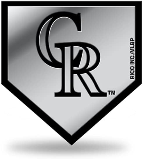 Colorado Rockies Auto Emblem, Silver Chrome Color, Raised Molded Plastic, 3.5 Inch, Adhesive Tape Backing