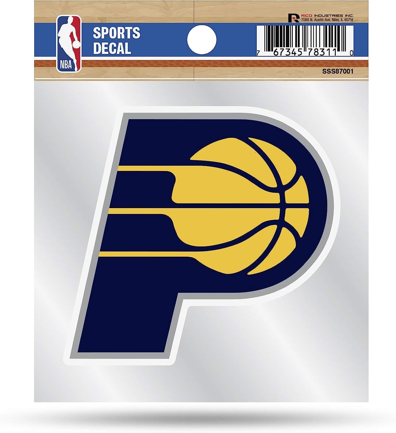Indiana Pacers 4x4 Die Cut Inch Decal Sticker Flat Vinyl, Primary Logo, Clear Backing