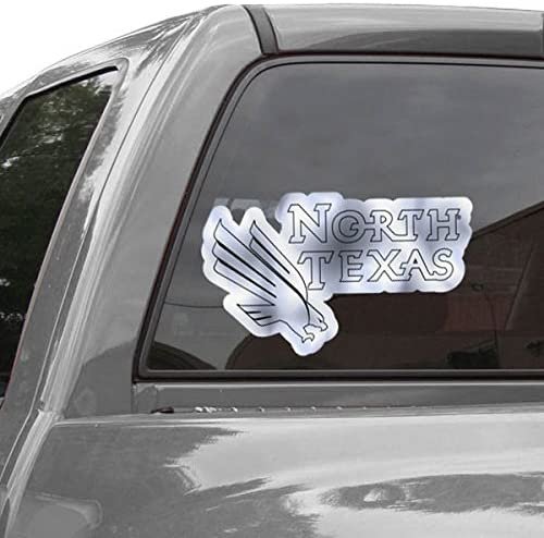 Stockdale North Texas Mean Green 12" Large Silver Metallic Vinyl Auto Decal University of