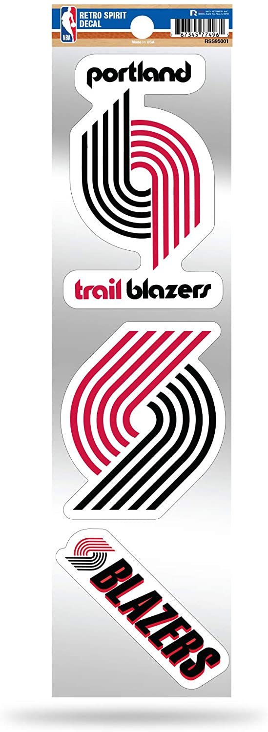 Portland Trail Blazers Triple Retro Throwback Spirit Decals Flat Vinyl Auto Home Sticker Sheet Basketball