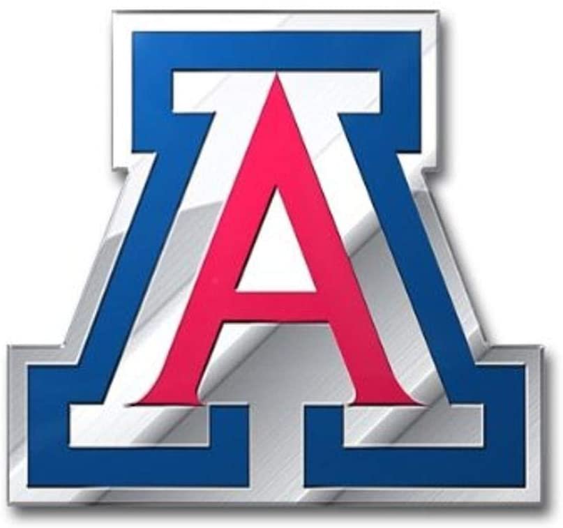 University of Arizona Wildcats Auto Emblem, Aluminum Metal, Embossed Team Color, Raised Decal Sticker, Full Adhesive Backing