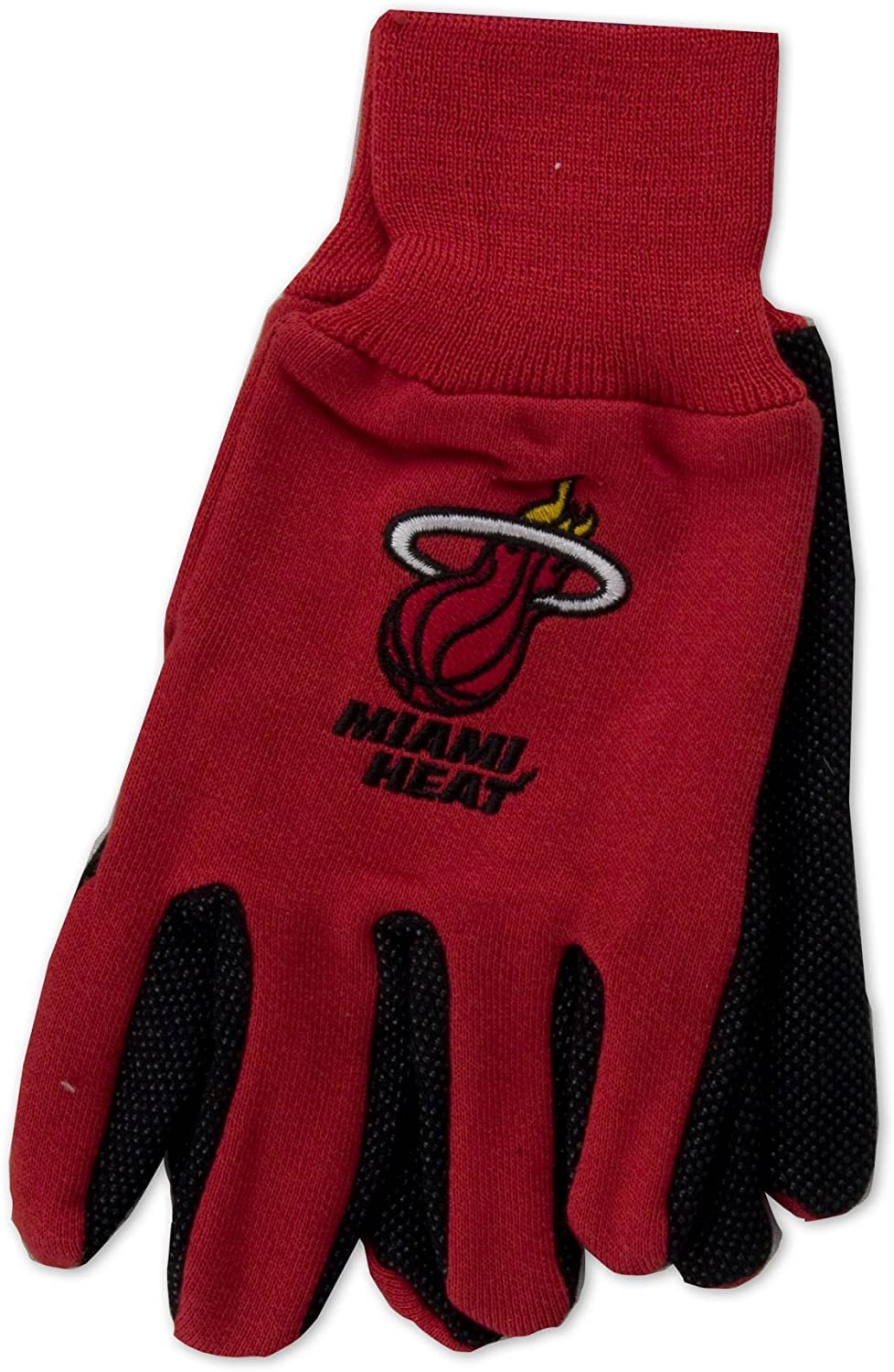 Miami Heat Two-Tone Gloves with Anti-slip Rubber Gripper Design