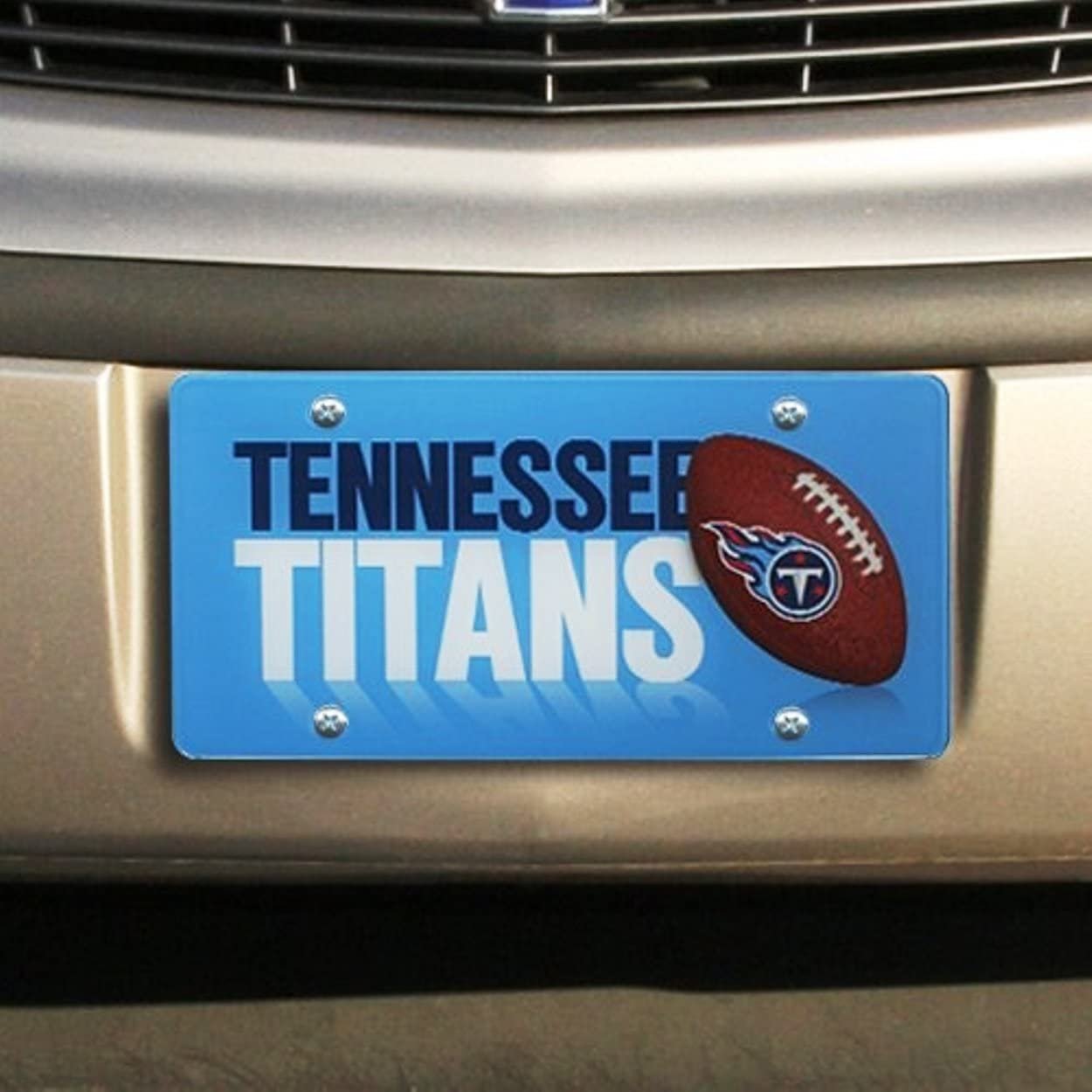 Tennessee Titans Premium Laser Tag License Plate, Mirrored Acrylic, Printed, 12x6 Inch