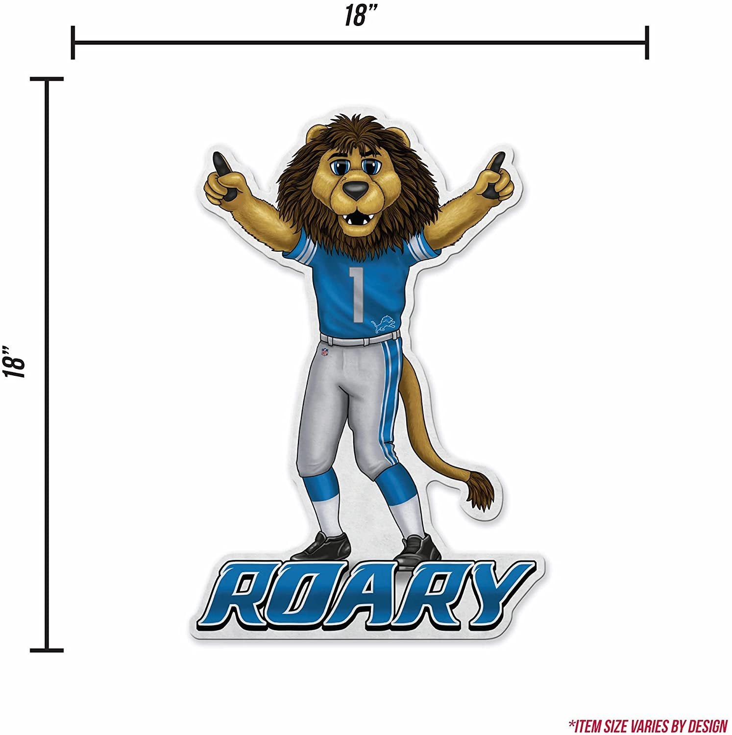 Detroit Lions Pennant Mascot Logo 18 Inch Soft Felt