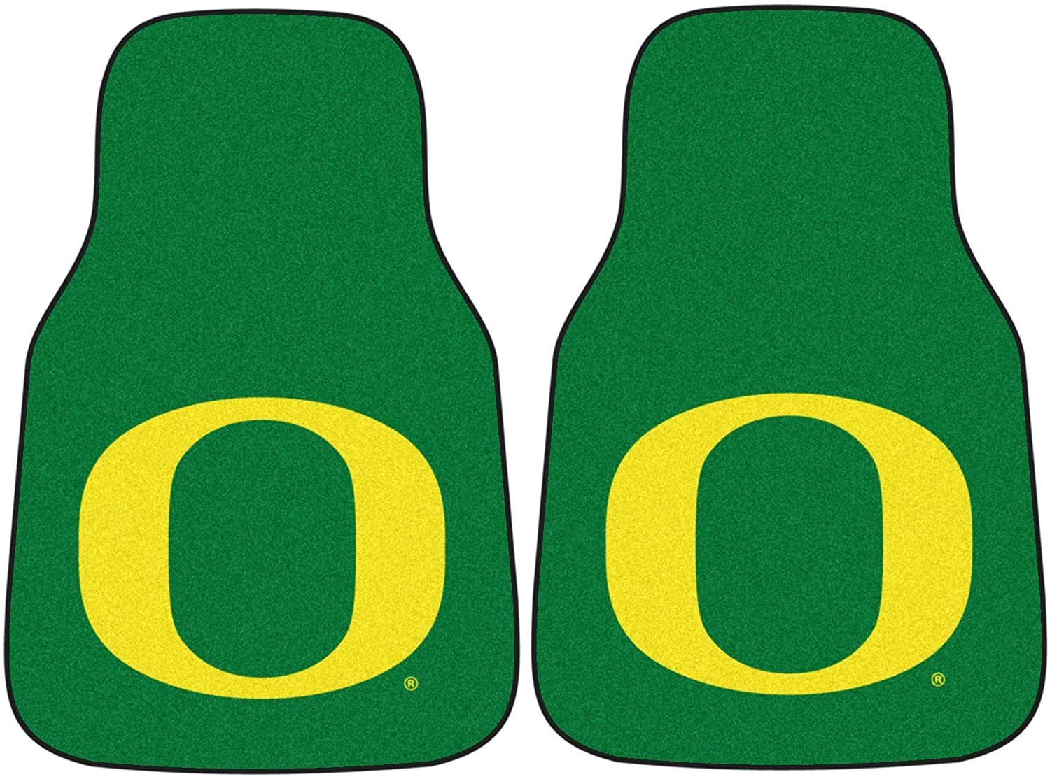 University of Oregon Ducks Front Floor Mats, Carpet Car Set, 18x27 Inch, Nylon, Set of 2