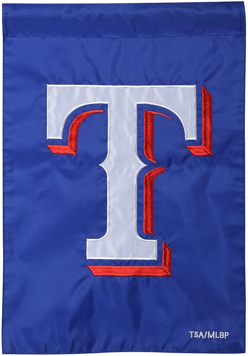 Texas Rangers Garden Flag Banner, Premium 2-sided Applique, 13x18 Inch, Outdoor House
