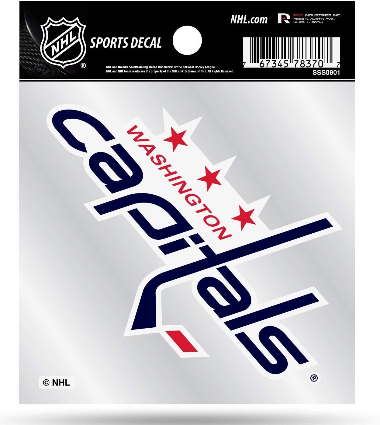 Washington Capitals 4x4 Decal Sticker Primary Logo Premium with Clear Backing Flat Vinyl Auto Home Hockey