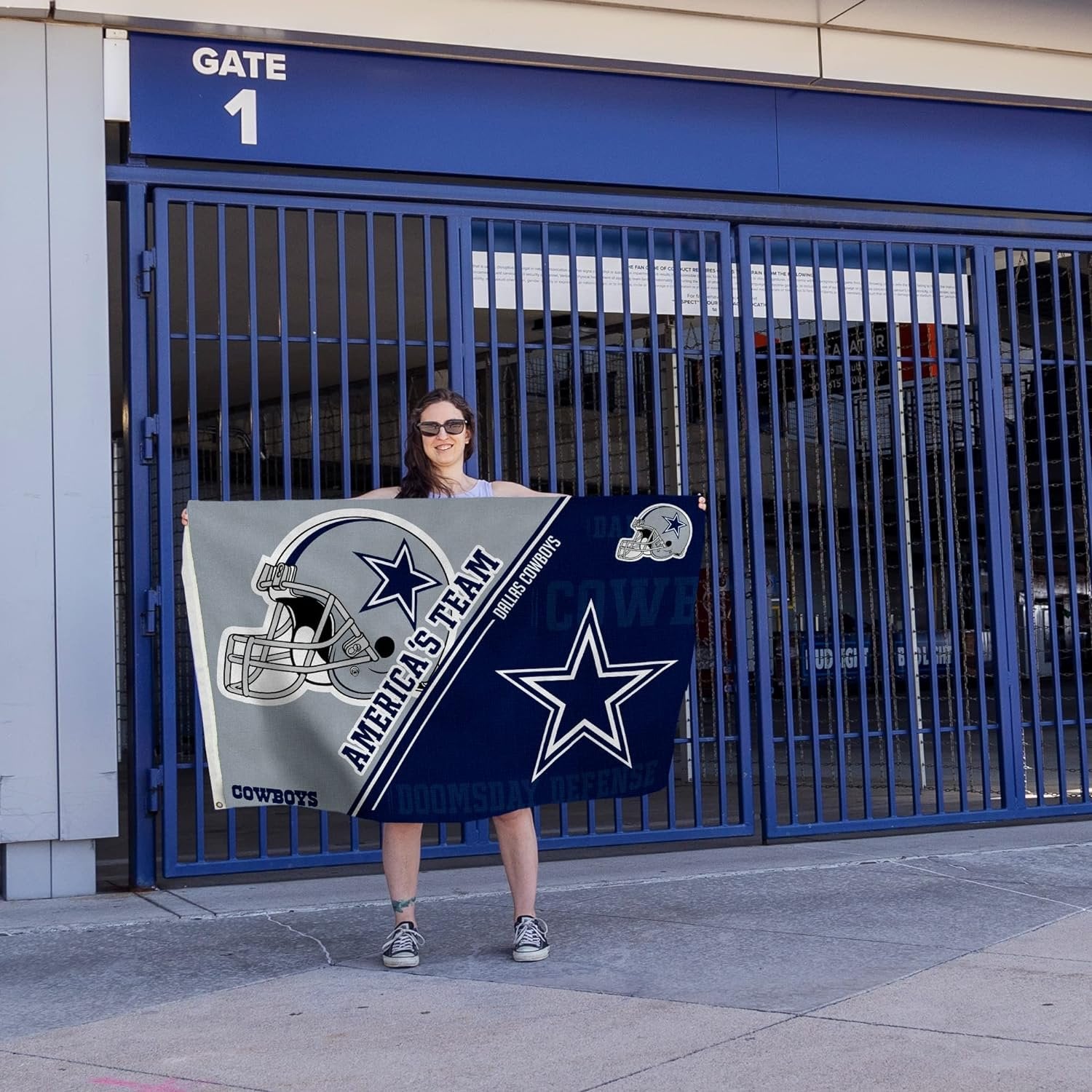 Dallas Cowboys 3x5 Feet Flag Banner, Split Design, Metal Grommets, Single Sided, Indoor or Outdoor Use
