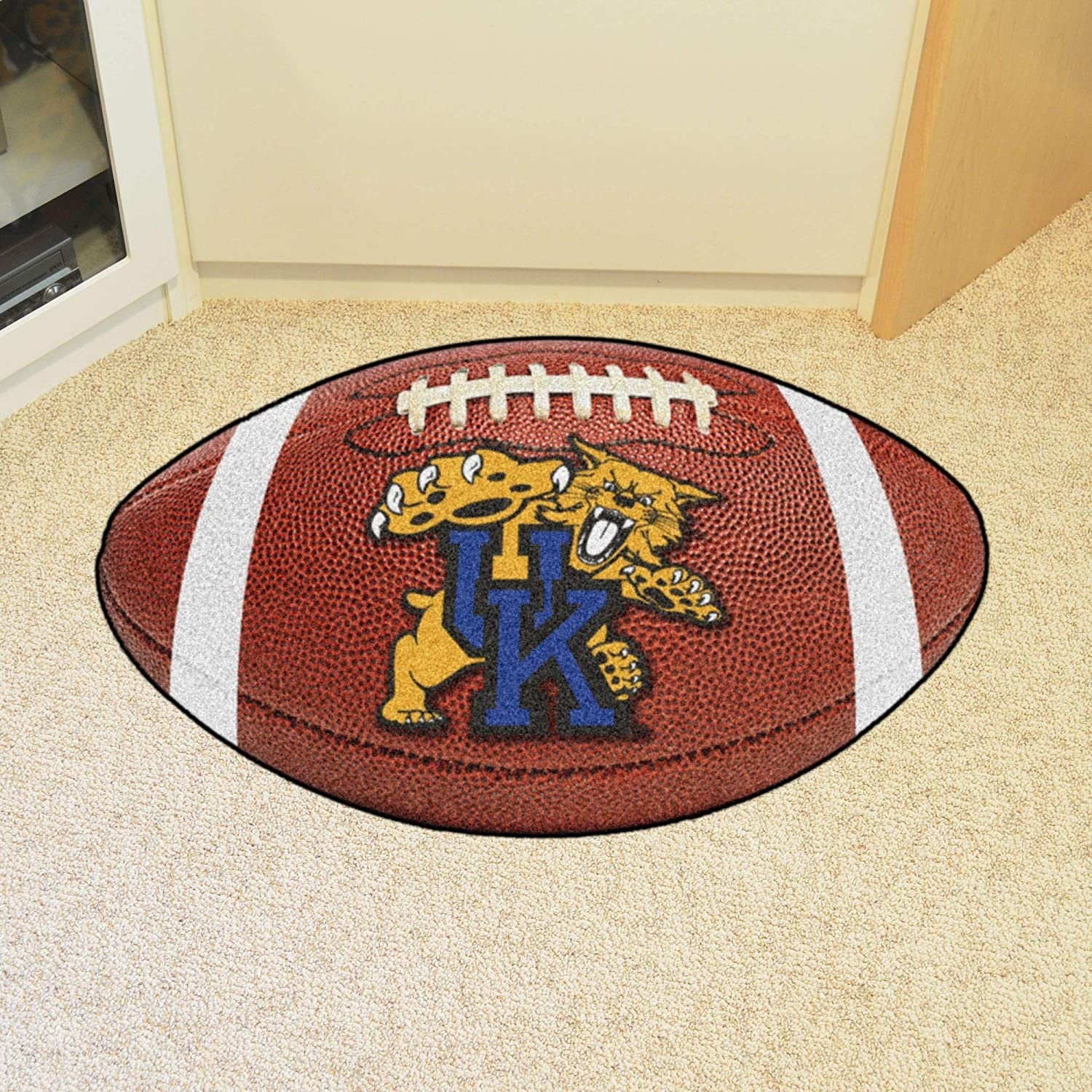 University of Kentucky Wildcats Floor Mat Area Rug, 20x32 Inch, Non-Skid Backing, Football Design