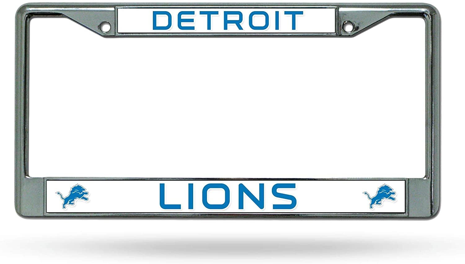 Detroit Lions Chrome Metal License Plate Frame Tag Cover