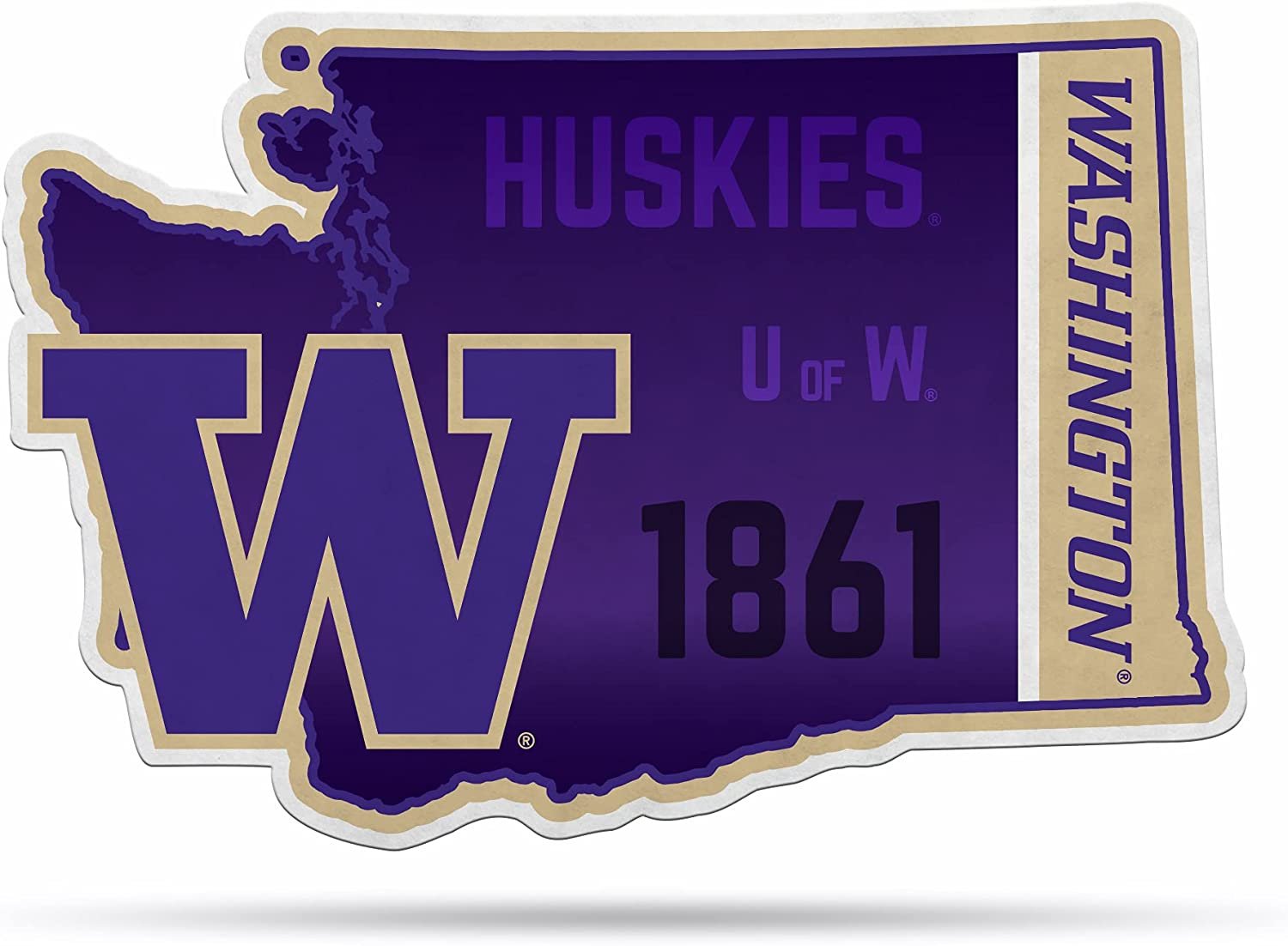 Washington Huskies Pennant State Shape 18 Inch Soft Felt University of