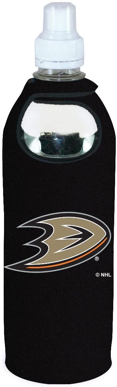 Anaheim Ducks 1/2 Liter Water Bottle Neoprene Beverage Insulator Holder Cooler with Clip Hockey