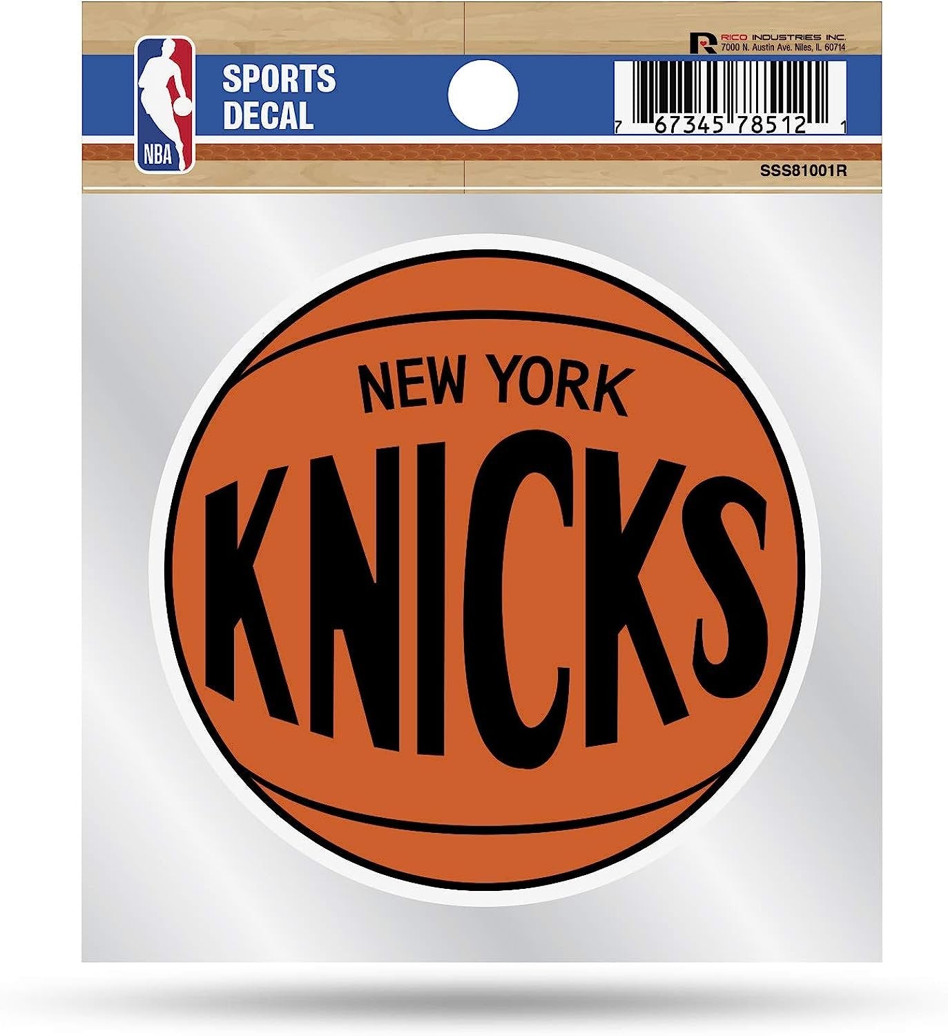 New York Knicks 4x4 Inch Die Cut Decal Sticker, Retro Logo, Clear Backing