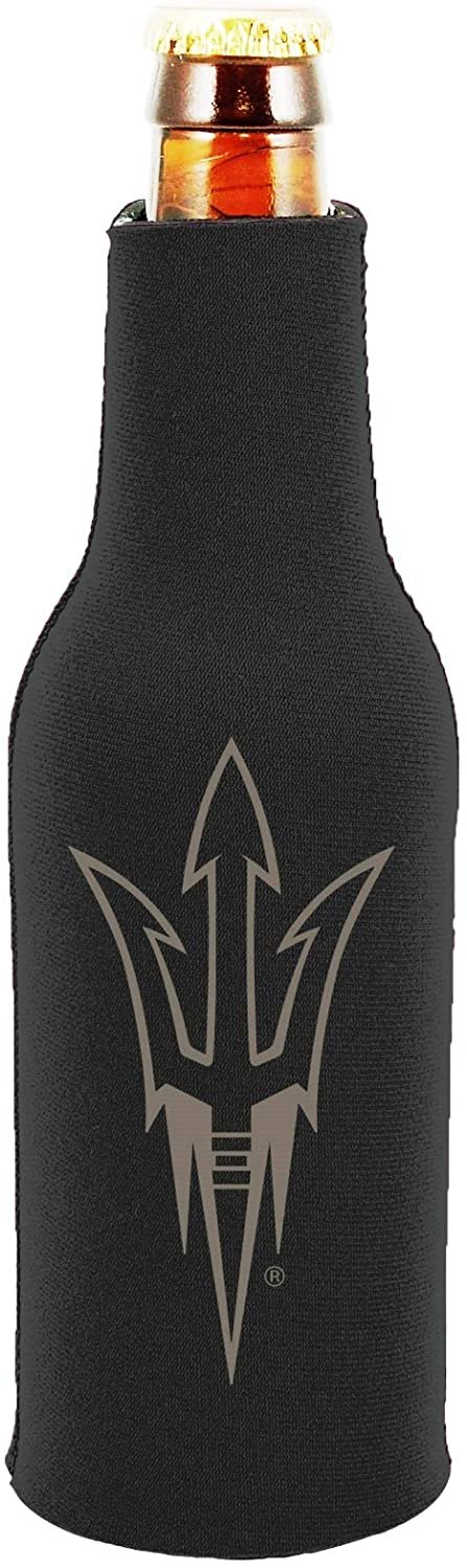 Arizona State Sun Devils 2-Pack Tonal Black Design Zipper Bottle Neoprene Beverage Insulator Holder University of