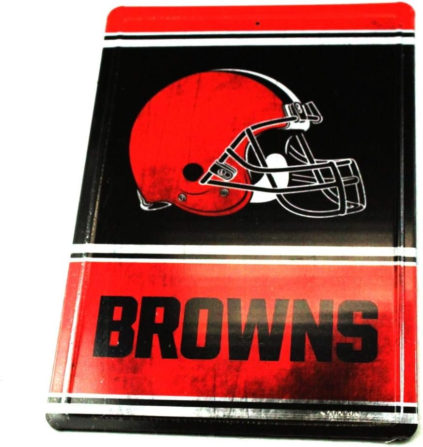 Cleveland Browns Tin Metal Wall Parking Sign, Vintage Style, 8.5x11 Inch, Great for Man Cave, Bed Room, Office, Home Decor