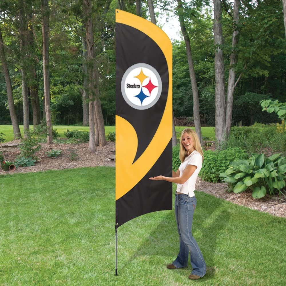 Pittsburgh Steelers Tall Team Flag Tailgating Flag Kit 8.5 x 2.5 feet with Pole