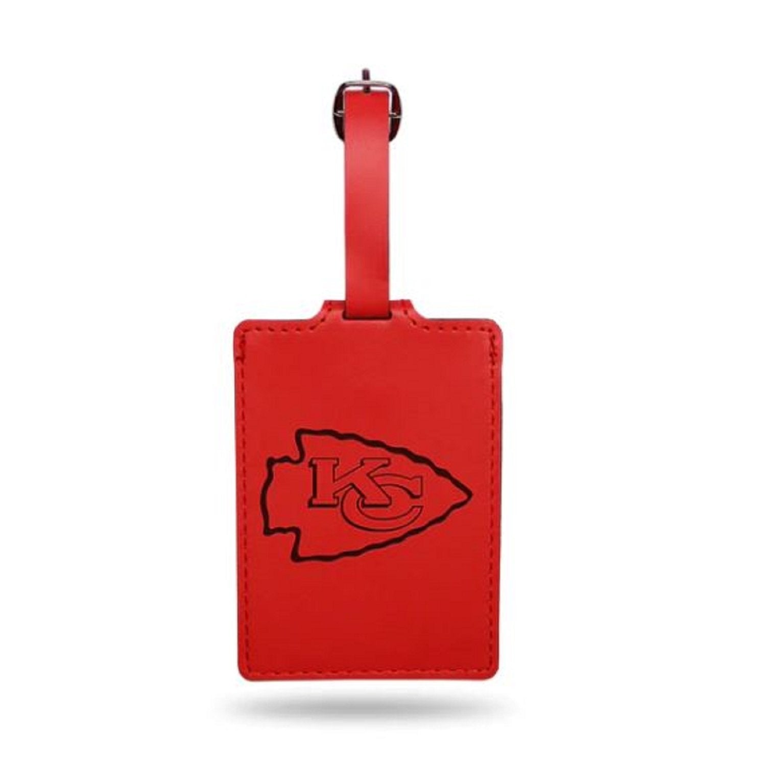 Kansas City Chiefs Luggage Bag Tag Laser Engraved Ultra Suede Includes ID Card