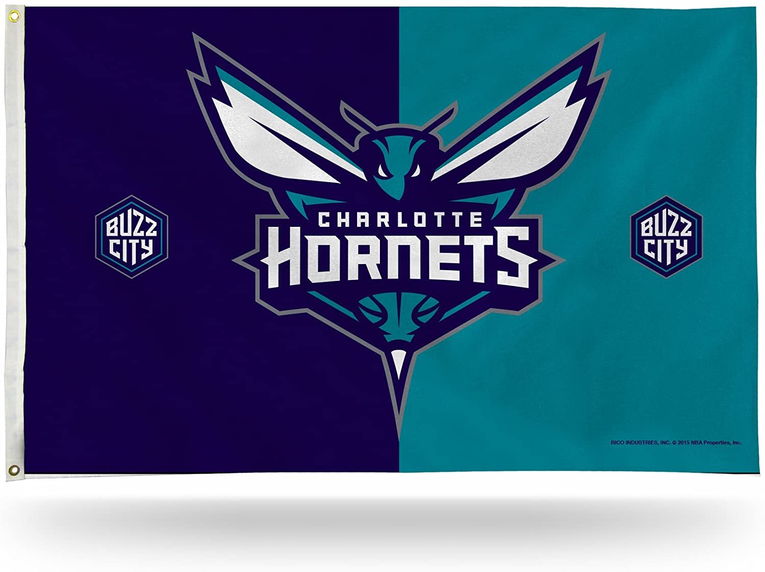 Charlotte Hornets Premium 3x5 Feet Flag Banner, Logo Design, Metal Grommets, Outdoor Use, Single Sided