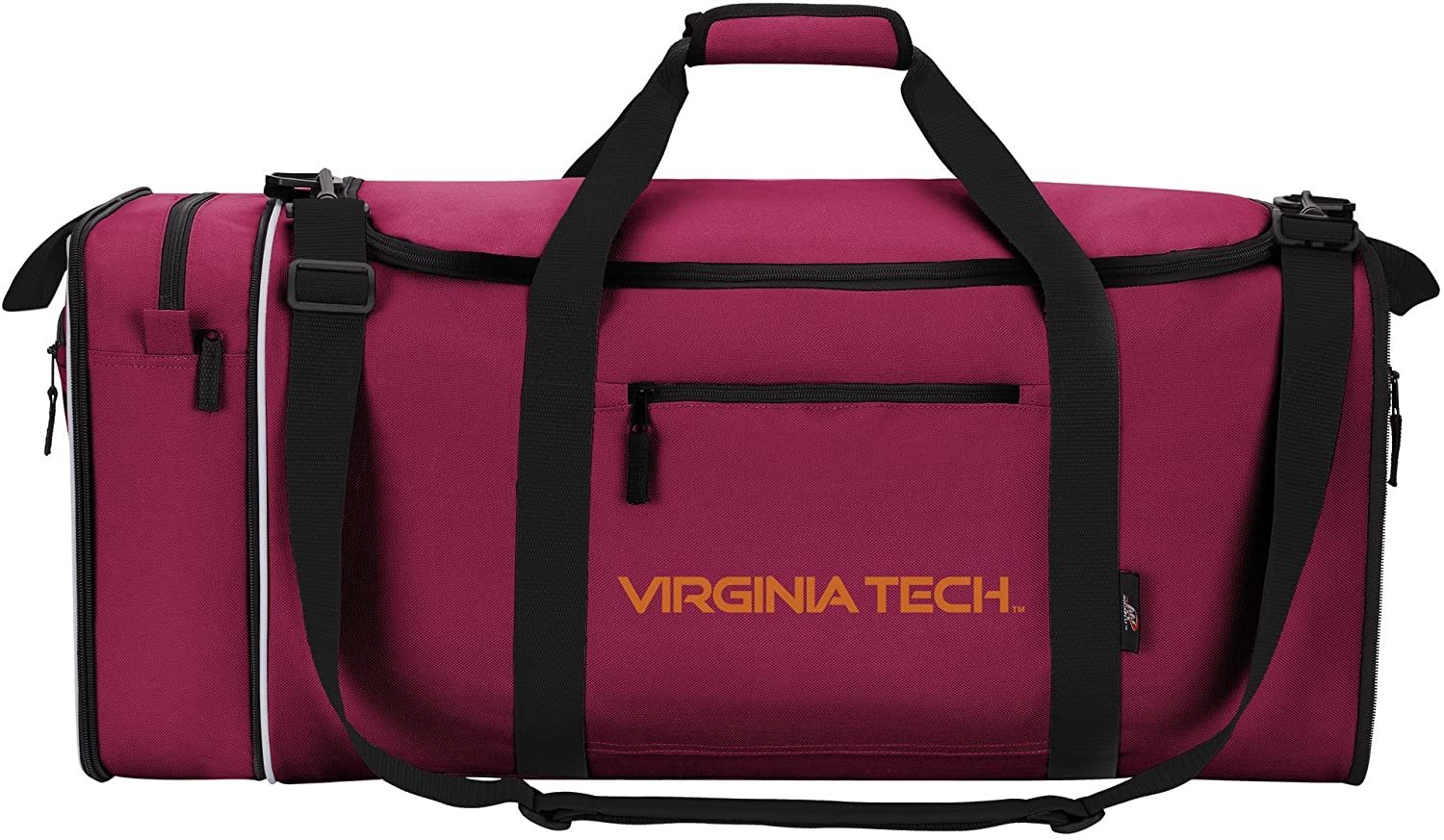 Virginia Tech University Hokies Shoulder Duffle Bag Unisex Adult Steal Design 28x11x12 Inch Large Extended