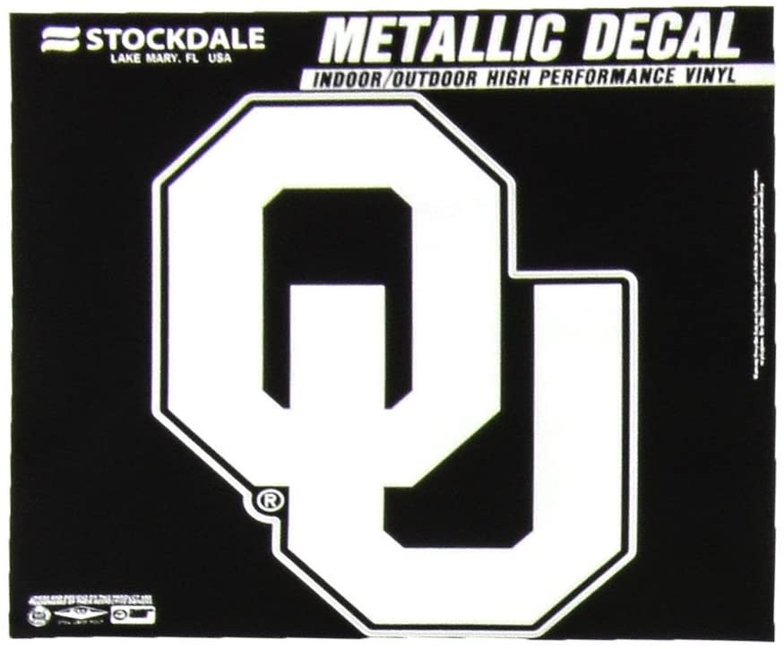 University of Oklahoma Sooners 6 Inch Decal Sticker, Metallic Chrome Shimmer Design