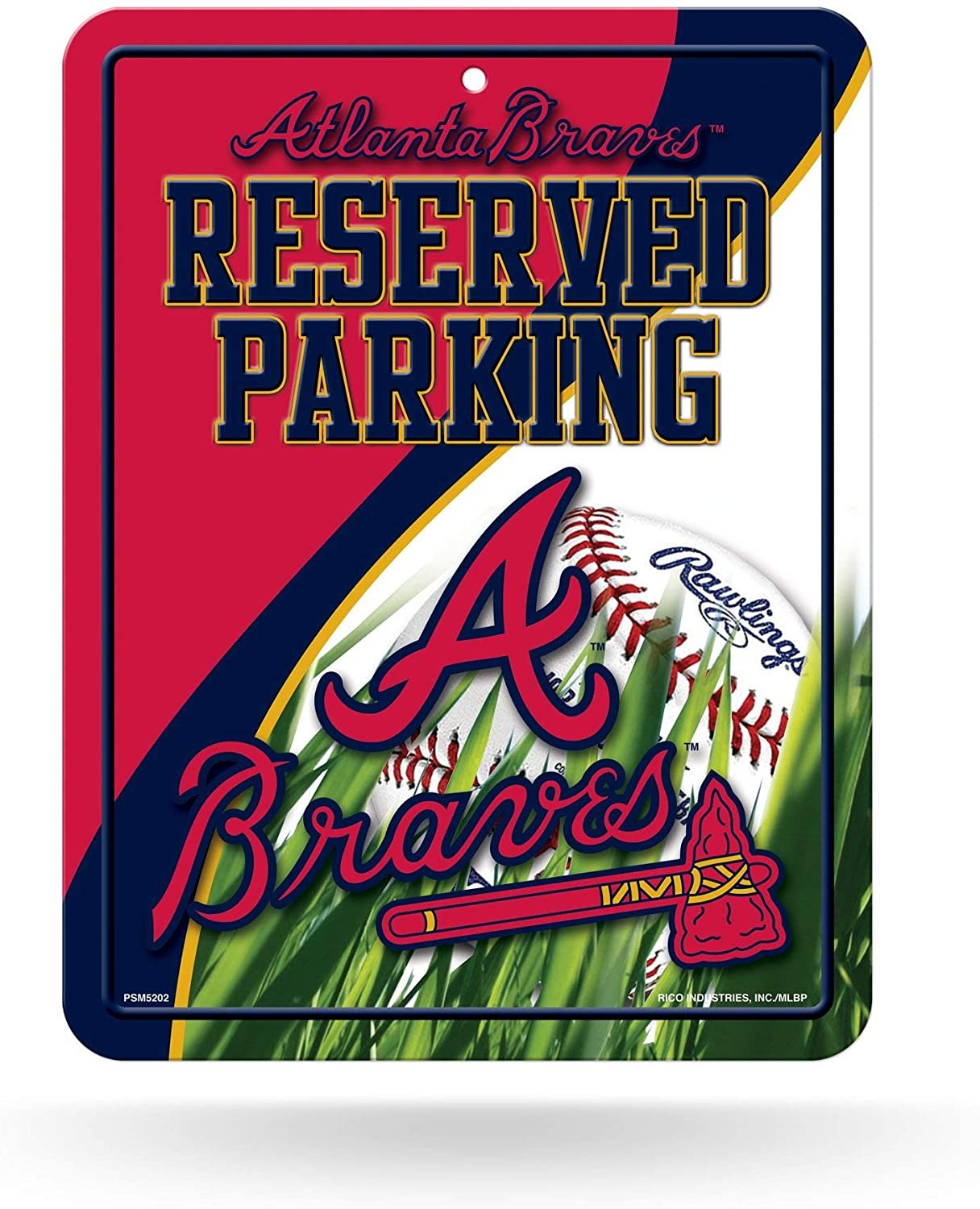 Atlanta Braves Metal Parking Sign Embossed Wall Team Logo Novelty Baseball