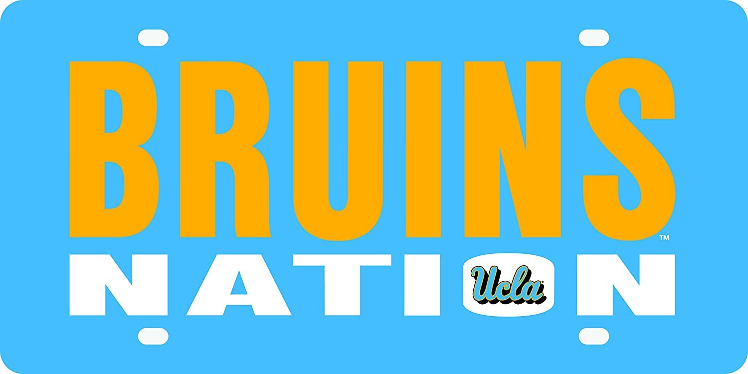 UCLA Bruins Premium Laser Cut Tag License Plate, Nation, Mirrored Acrylic Inlaid, 6x12 Inch