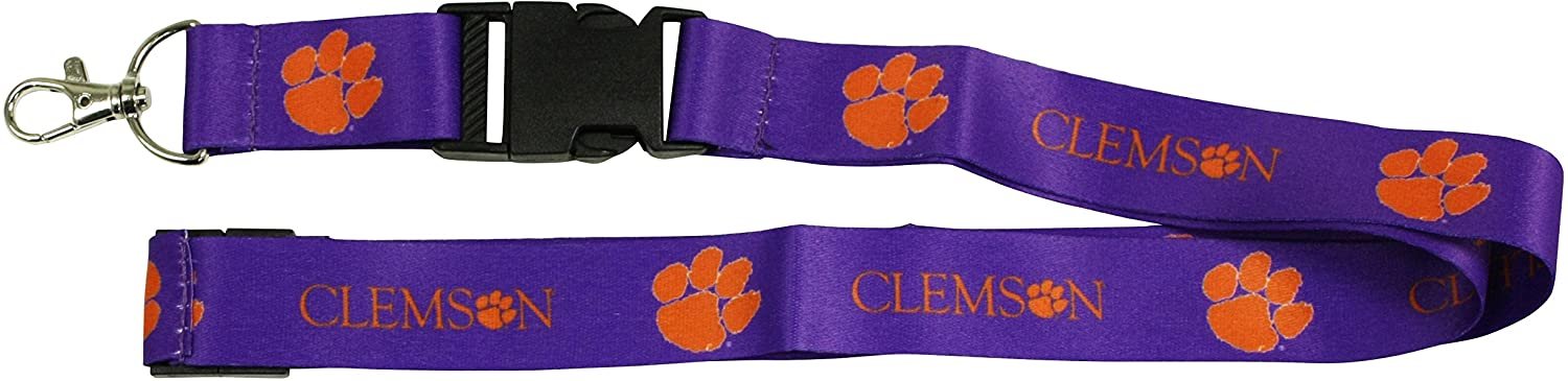 Clemson University Tigers Lanyard Keychain Double Sided Breakaway Safety Design Adult 18 Inch