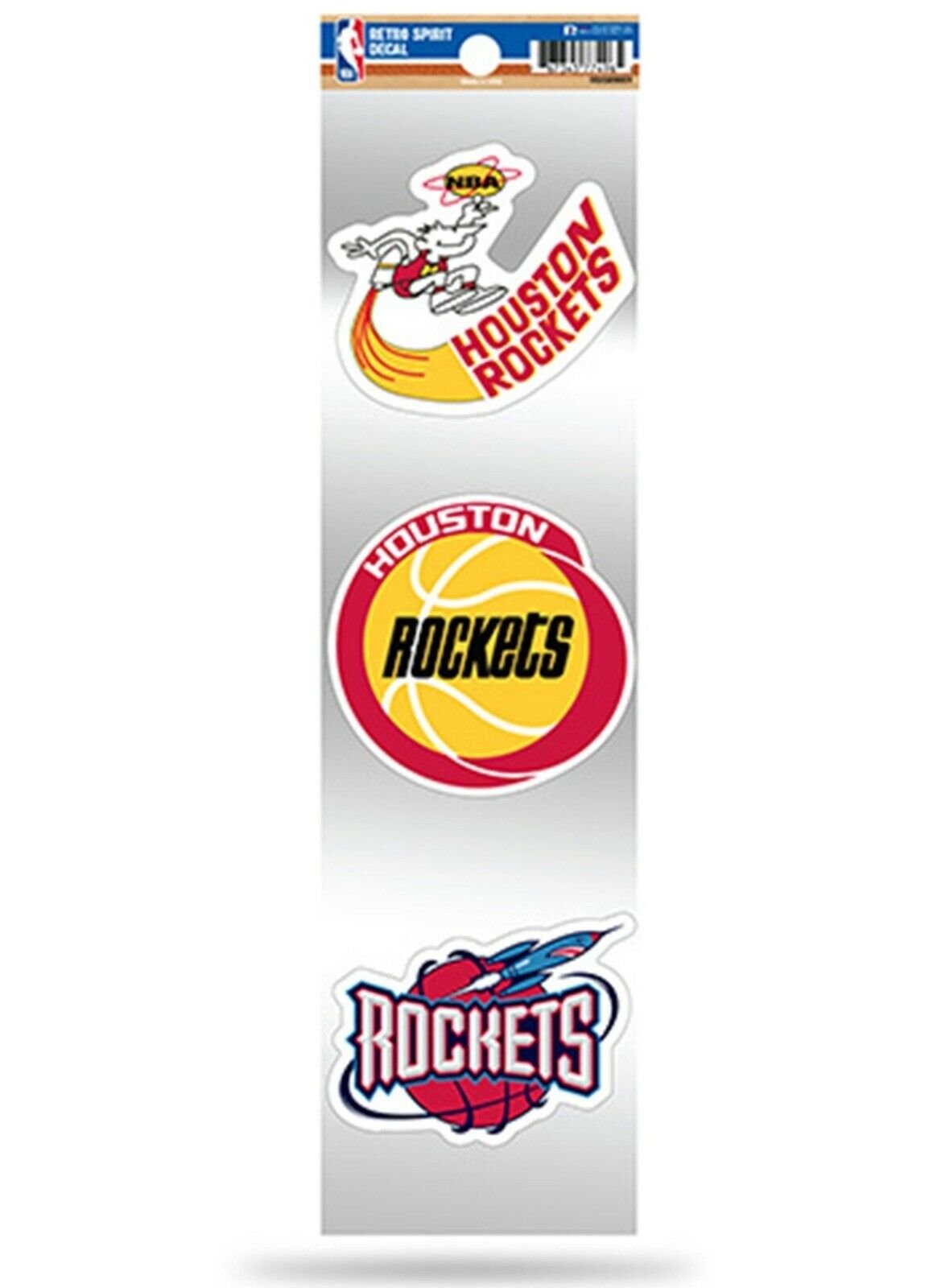 Houston Rockets Triple Retro Throwback Spirit Decals Sticker Sheet Basketball