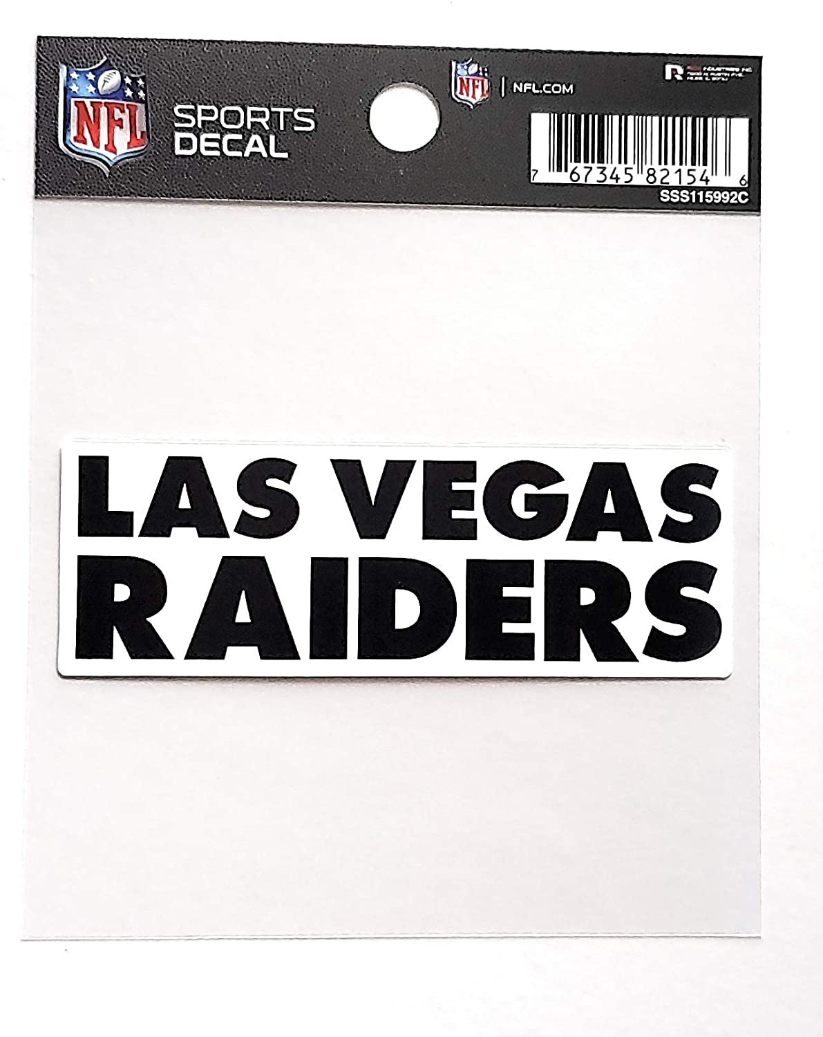 Las Vegas Raiders 4x4 Inch Die Cut Decal Sticker, Wordmark Logo, Clear Backing