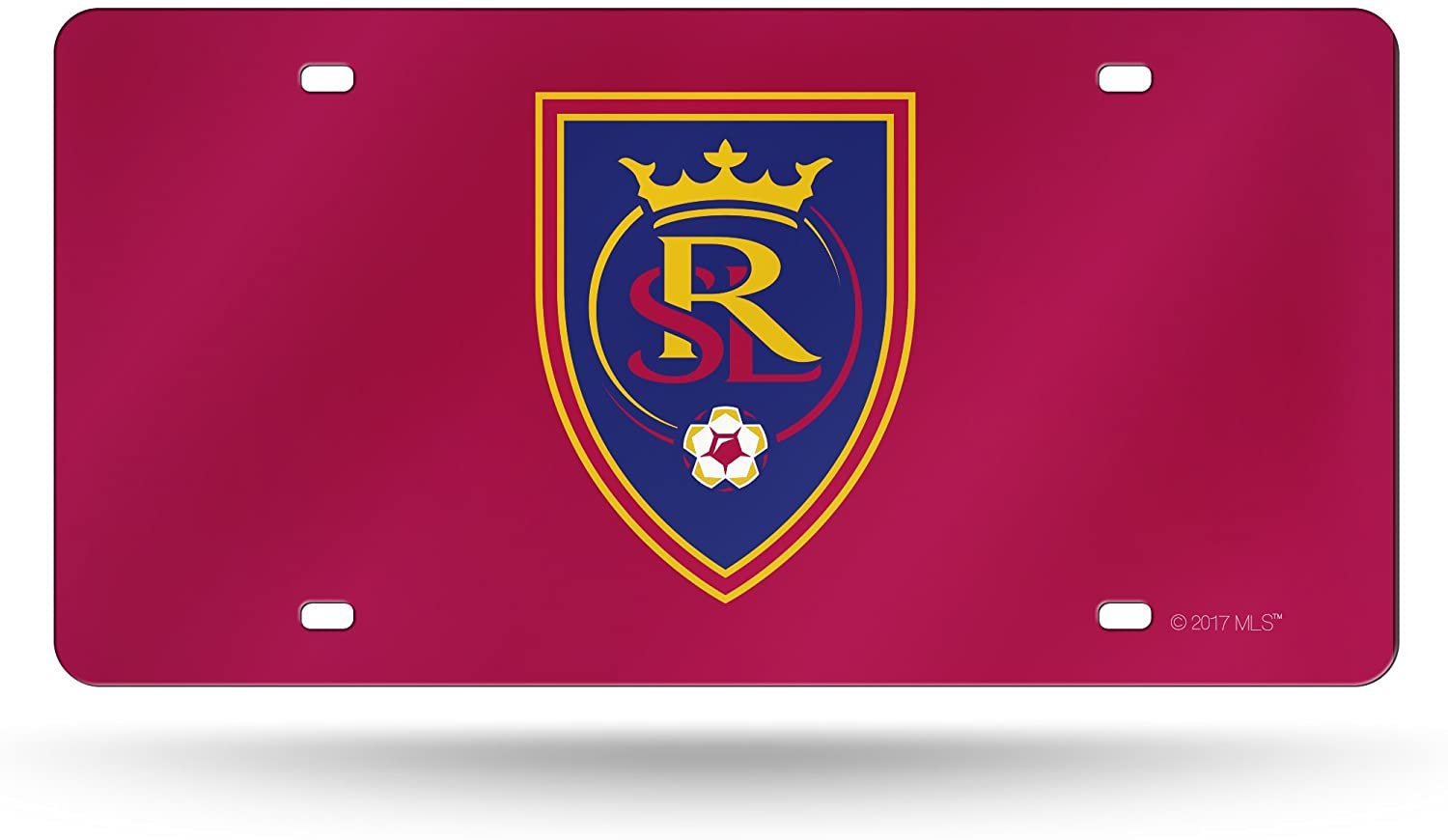Real Salt Lake MLS Premium Laser Cut Tag License Plate, Red Mirrored Acrylic Inlaid, 12x6 Inch